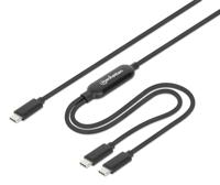 Manhattan Dual USB-C Ladekabel 100 W schwarz - Kabel - Digital/Daten (355810)