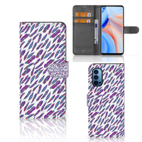 OPPO Reno 4 Pro 5G Telefoon Hoesje Feathers Color - thumbnail