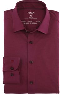 OLYMP Level Five 24/Seven Dynamic Flex Body Fit Jersey shirt aubergine, Effen