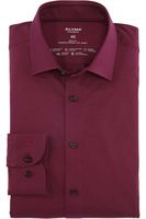 OLYMP Level Five 24/Seven Dynamic Flex Body Fit Jersey shirt aubergine, Effen - thumbnail