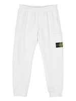 Stone Island Junior pantalon de jogging à patch Compass - Blanc