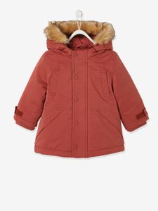 Parka met capuchon voor babymeisje terracotta