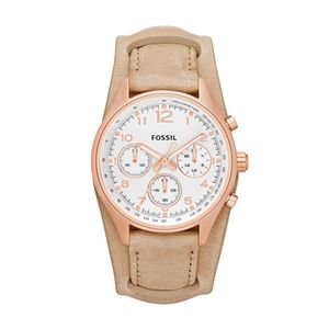 Horlogeband Fossil CH2884 Onderliggend Leder Beige 18mm