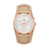 Horlogeband Fossil CH2884 Onderliggend Leder Beige 18mm - thumbnail