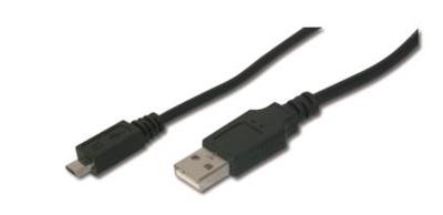 Digitus USB-kabel USB 2.0 USB-A stekker, USB-micro-B stekker 1.00 m Zwart AK-300127-010-S