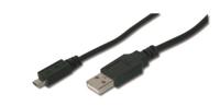 Digitus USB-kabel USB 2.0 USB-A stekker, USB-micro-B stekker 1.00 m Zwart AK-300127-010-S