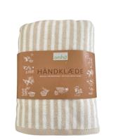 omhu - Striped Velour Organic Cotton Towels 50x100 cm - Sand