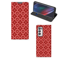 OPPO Find X3 Neo Hoesje met Magneet Batik Rood - thumbnail