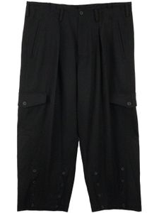 Yohji Yamamoto pantalon en laine à coupe sarouel - Noir