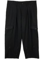 Yohji Yamamoto pantalon en laine à coupe sarouel - Noir