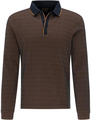 Pierre Cardin Heren Poloshirt Navy Met Ruitdessin Voyage Modern Fit