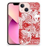 Silicone Back Case iPhone 13 mini Angel Skull Rood - thumbnail