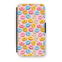 Pink donuts: iPhone XS Flip Hoesje - thumbnail