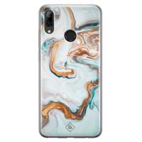 Huawei P Smart 2019 siliconen hoesje - Marmer blauw goud