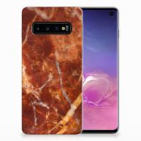 Samsung Galaxy S10 TPU Siliconen Hoesje Marmer Bruin