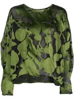 Henrik Vibskov blouse crop à imprimé graphique - Vert