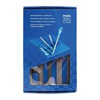 PFERD Werkplaatsvijlset in PVC roltas met omkarton, 5 vijlen, kruiskop H2, 200 mm, 11801532 - geschikt voor universeel voorbewerken en afwerken