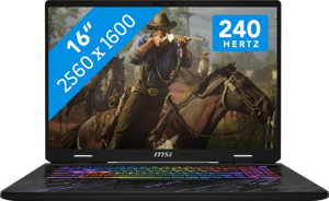 MSI Pulse 17 AI C1VGKG-061NL Intel Core Ultra 9 185H Laptop 43,2 cm (17") Quad HD+ 16 GB DDR5-SDRAM 2 TB SSD NVIDIA GeForce RTX 4070 Wi-Fi 6E (802.11ax) Windows 11 Home Zwart