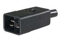 as - Schwabe Thermoplast Gerätestecker Kaltgeräte Typ C20, bis 70 Grad, schwarz, 62084