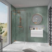 Ben Vivid douchecabine linksdraaiend 90x100cm Geborsteld koper