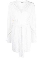 ROTATE BIRGER CHRISTENSEN robe cache-cœur Samantha à sequins - Blanc