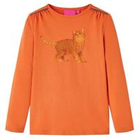 Kindershirt met lange mouwen 128 oranjebruin, t shirt voor kinderen, long sleeve t shirt, t shirt kids, t shirt met lange mouwen, long sleeve shirt
