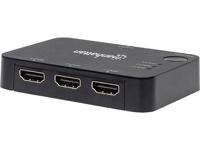 Manhattan neu HDMI-switch 3 poorten 3D-weergave mogelijk, LED-weergave, Ultra HD-geschikt, Met afstandsbediening, Met status-LEDs, Vergulde connectoren 4096 x