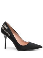 Love Moschino logo-lettering 100mm textured pumps - Noir - thumbnail