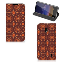 Nokia 2.2 Hoesje met Magneet Batik Brown