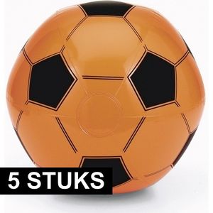 5x Oranje fan voetbal strandbal