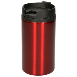 Warmhoudbeker metallic/warm houd beker rood 320 ml