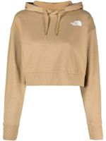 The North Face logo-print cropped hoodie - Tons neutres - thumbnail