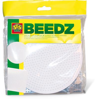 SES Creative legbord Beedz junior rond/vierkant wit 2 stuks SES Creative legbord Beedz junior rond/vierkant wit 2 stuks