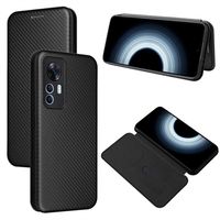 Xiaomi 12T/12T Pro Flip Case - Koolstofvezel - Zwart