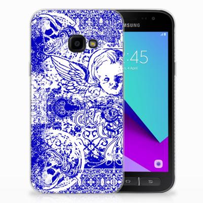 Silicone Back Case Samsung Galaxy Xcover 4 | Xcover 4s Angel Skull Blauw Silicone Back Case Samsung Galaxy Xcover 4 | Xcover 4s Angel Skull Blauw