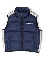 Palm Angels Kids gilet matelassé à logo imprimé - Bleu - thumbnail