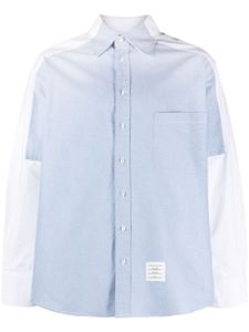 Thom Browne chemise en coton à empiècements - Bleu