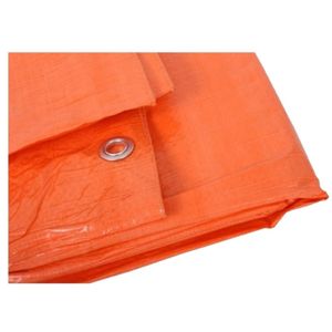 1x stuks outdoor/camping oranje afdekzeil / dekzeil 8 x 10 meter met ringen