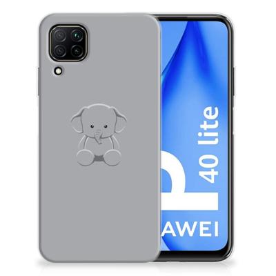 Huawei P40 Lite Telefoonhoesje met Naam Grijs Baby Olifant Huawei P40 Lite Telefoonhoesje met Naam Grijs Baby Olifant
