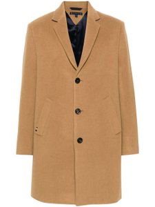 Tommy Hilfiger manteau boutonné à coupe longue - Marron