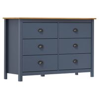 Dressoir Hill 125x40x80 cm massief grenenhout grijs