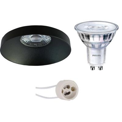 Philips - Led Spot Set - Sceneswitch 827 36d - Pragmi Vrito Pro - Gu10 Fitting - Dimbaar - Inbouw Rond - Mat Zwart -