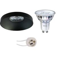Philips - Led Spot Set - Sceneswitch 827 36d - Pragmi Vrito Pro - Gu10 Fitting - Dimbaar - Inbouw Rond - Mat Zwart -