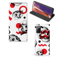 Mobiel BookCase Samsung Galaxy Note20 Skull Red