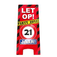 Attentiebord Party Zone 21 Jaar - thumbnail