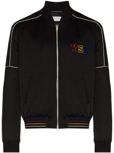 Saint Laurent veste bomber à logo brodé - Noir