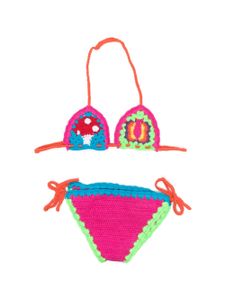 MC2 Saint Barth Kids bikini colour block en crochet - Rose