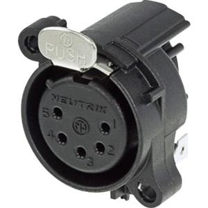 Neutrik NC5FAH XLR-connector Flensbus, contacten haaks Aantal polen: 5 Zwart 1 stuk(s)