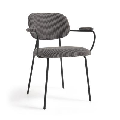 Kave Home Auxtina eetkamerstoel Corduroy Dark Grey
