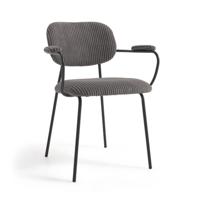 Kave Home Auxtina eetkamerstoel Corduroy Dark Grey